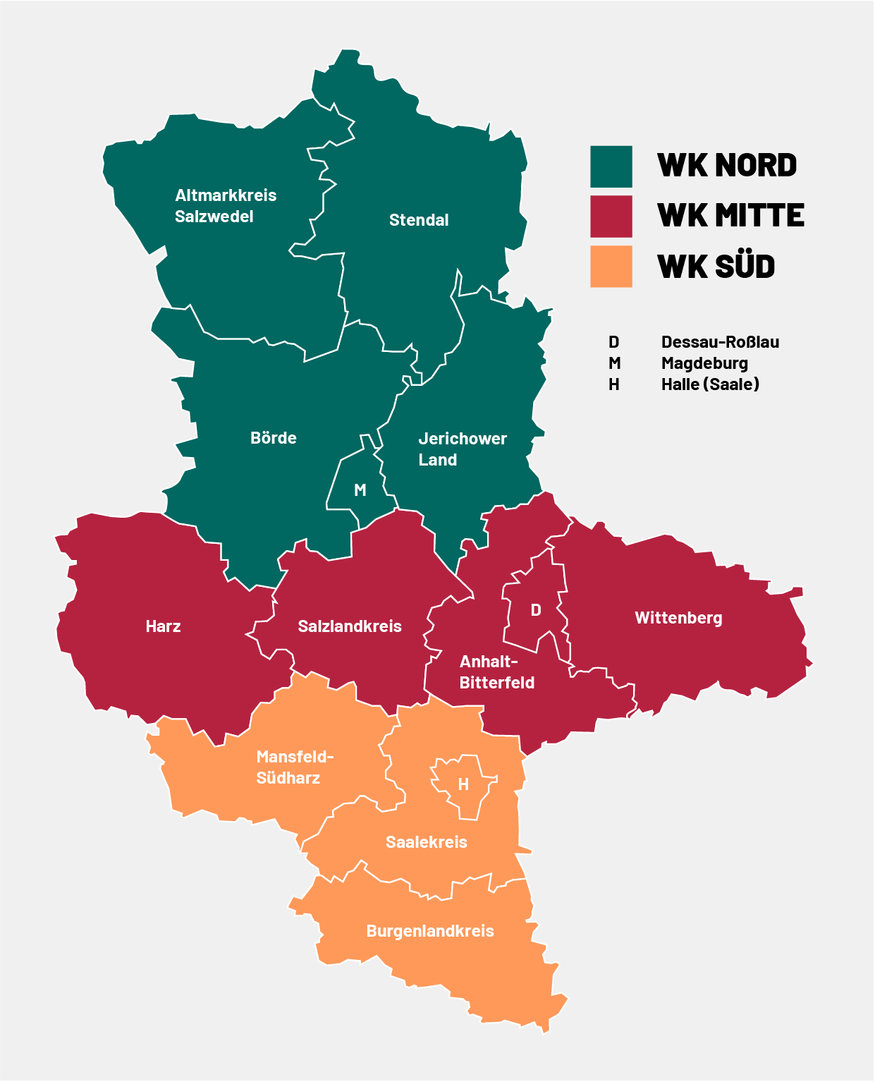 Wahlkreise Kammerwahl der Apothekerkammer Sachsen-Anhalt